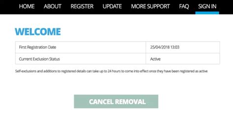 remove gamstop exclusion.